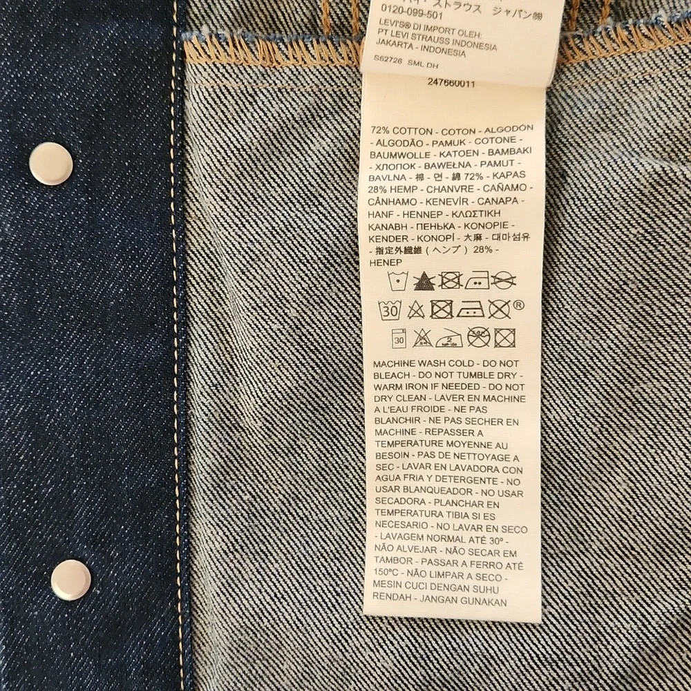 Levi’s Mens Classic Trucker Original Denim Jean Jacket Indigo Blue Size XS Levis